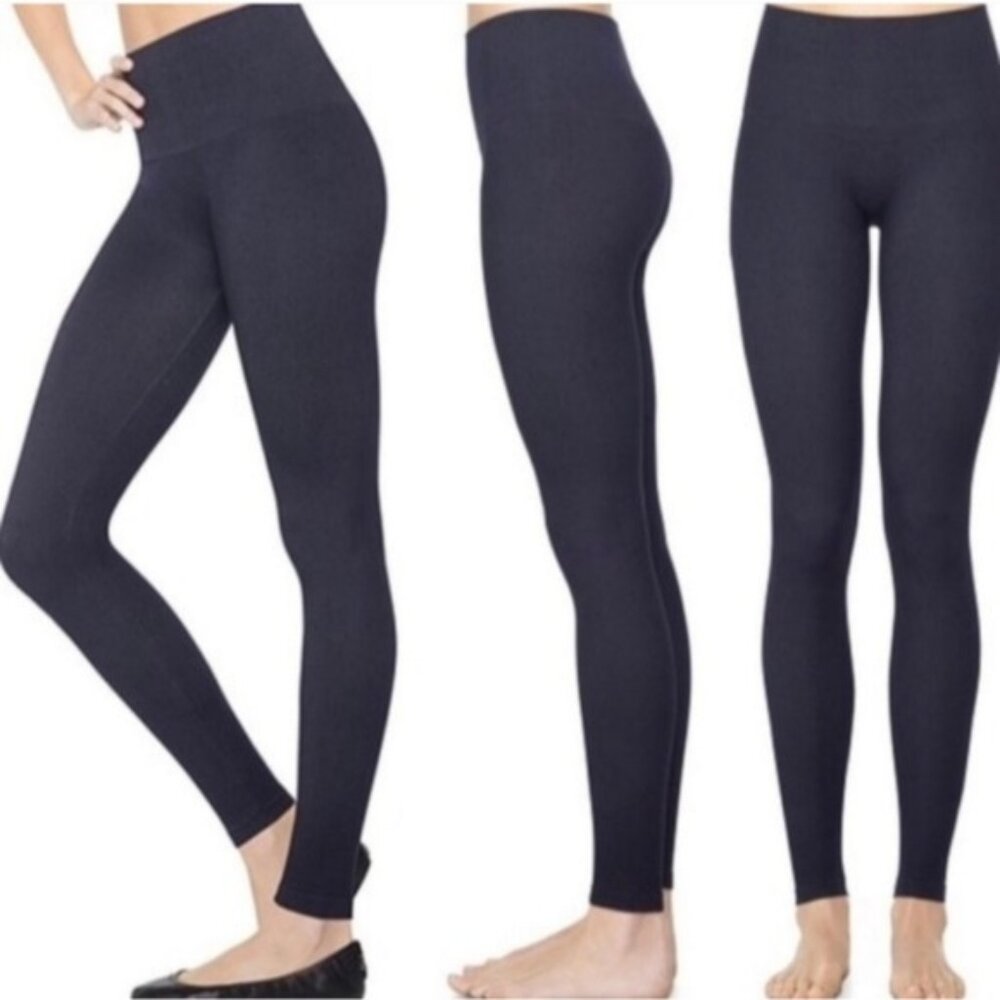 Love Your Assets By Sara Blakely Dark Denim Wash Seamless Leggings Small New